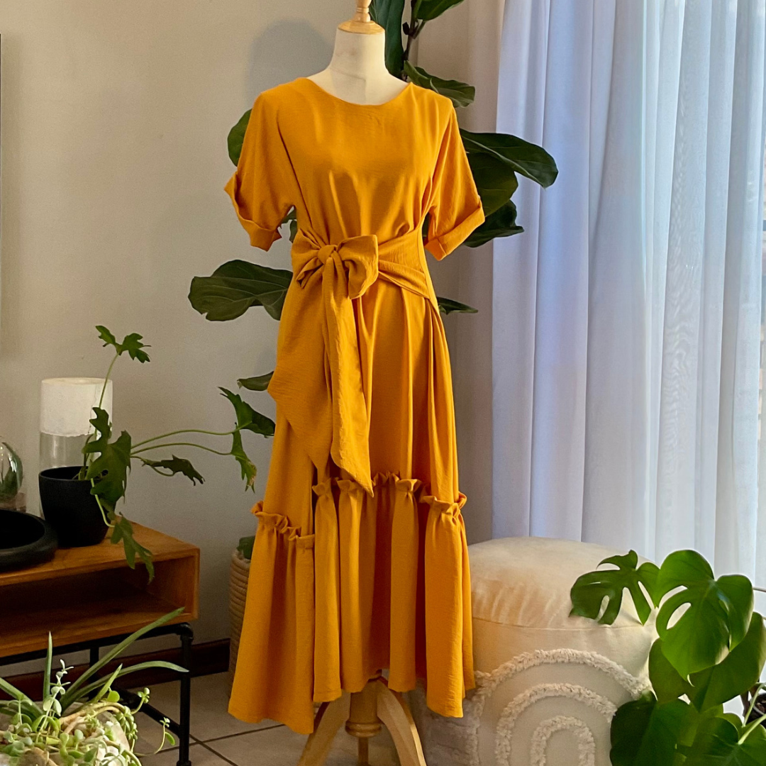 Bows & Frills dress Mustard