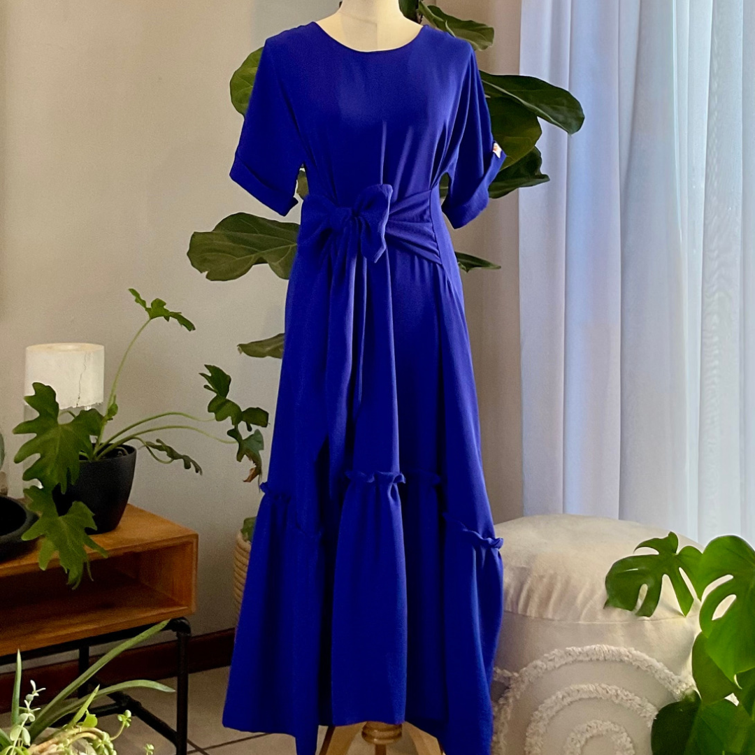 Bows & Frills dress Cobalt Blue