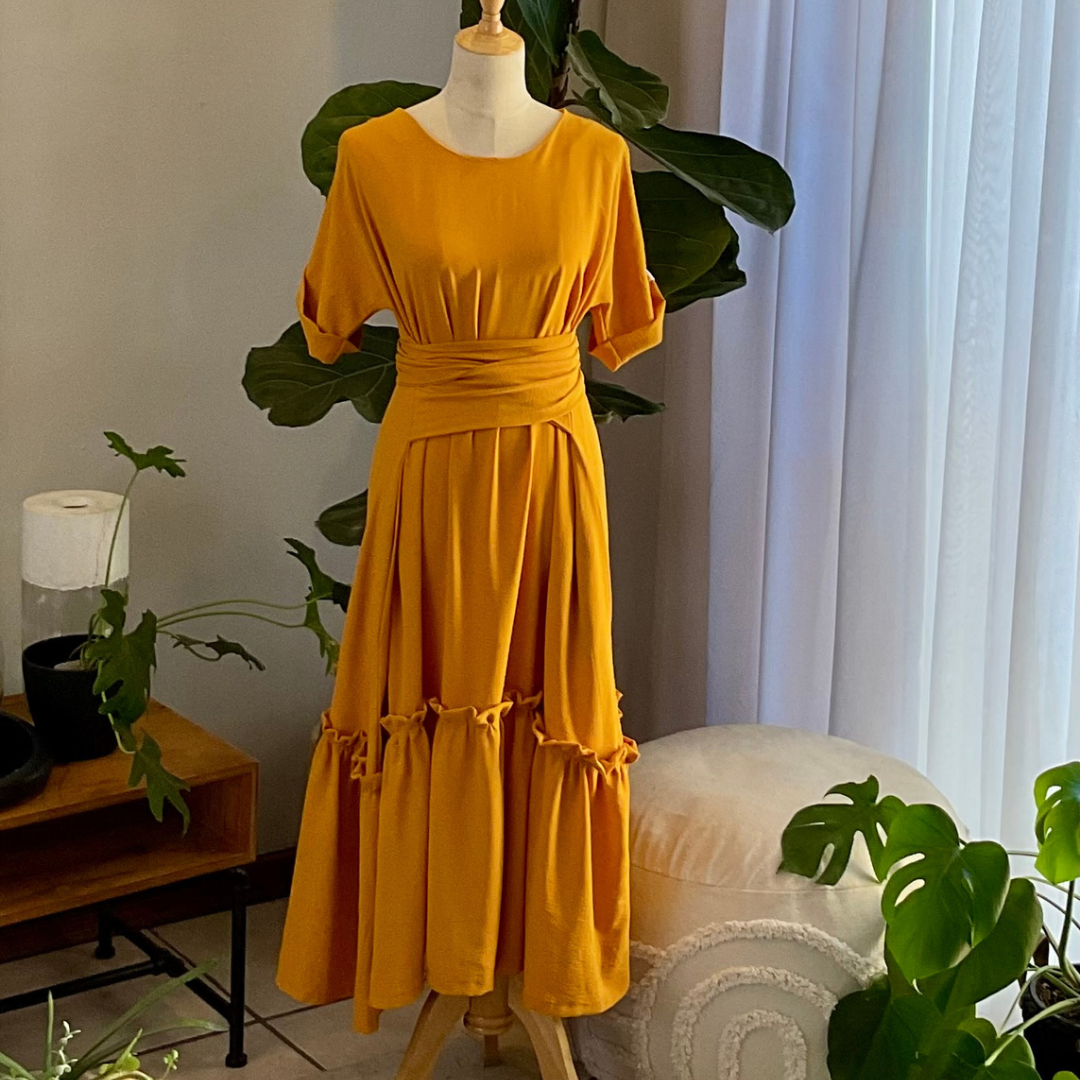 Bows & Frills dress Mustard