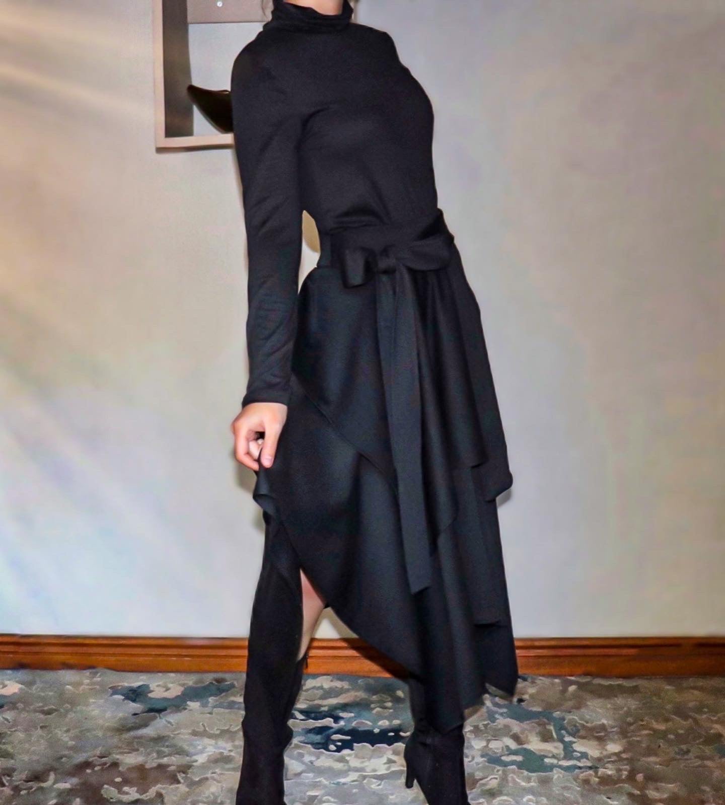 Drape Skirt Black
