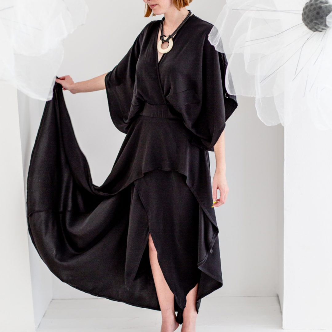 Kaftan Dress Black  Mc Alpine