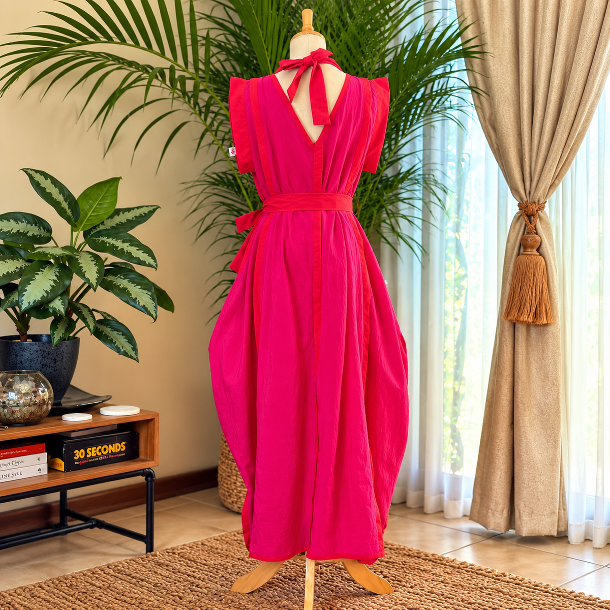 Milo Dress Cerise Pink and Red