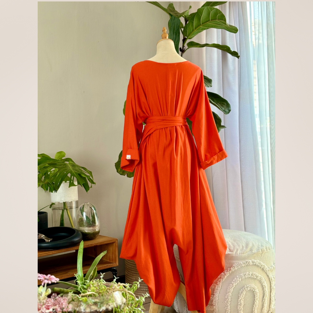 Wrap Jumpsuit Orange