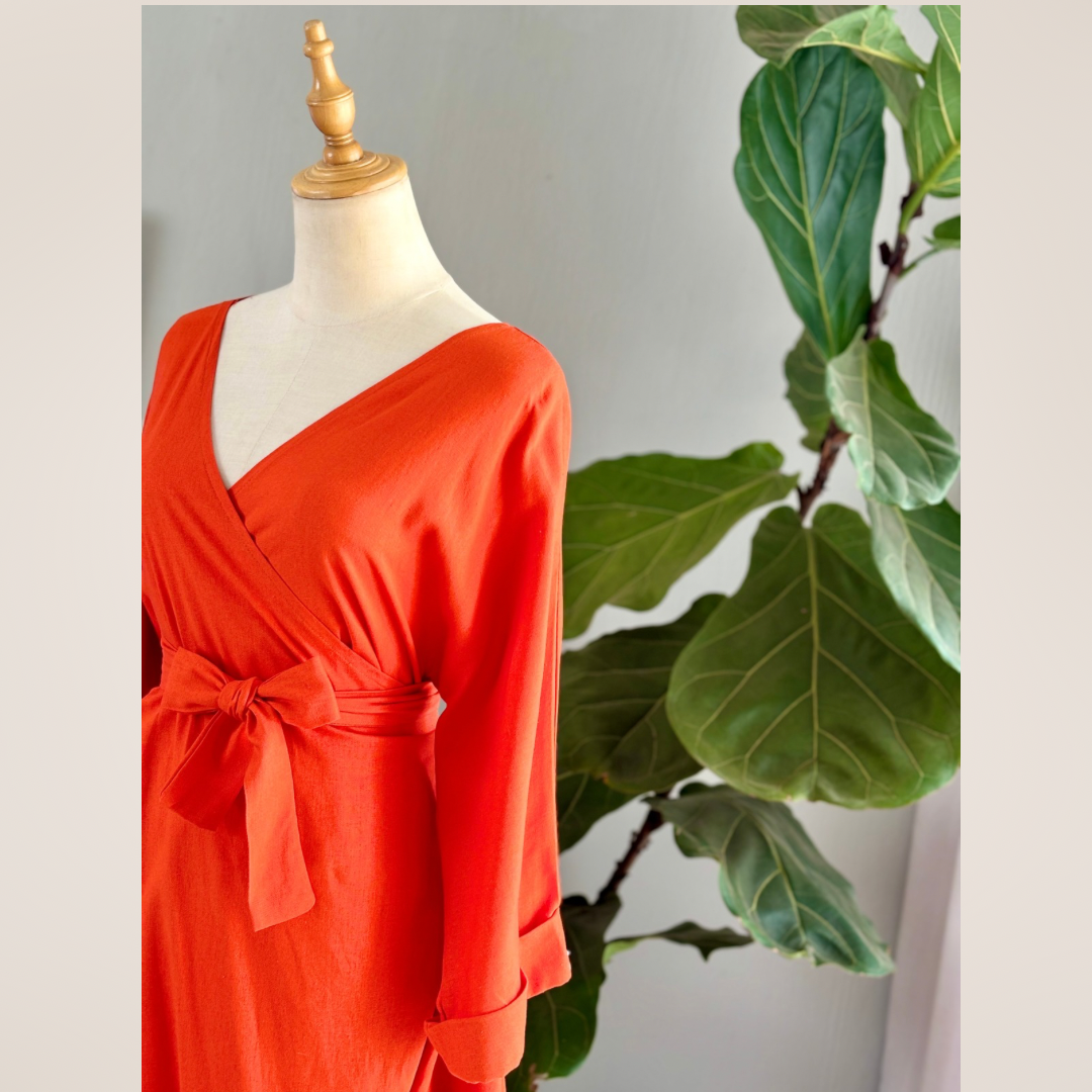 Wrap Jumpsuit Orange