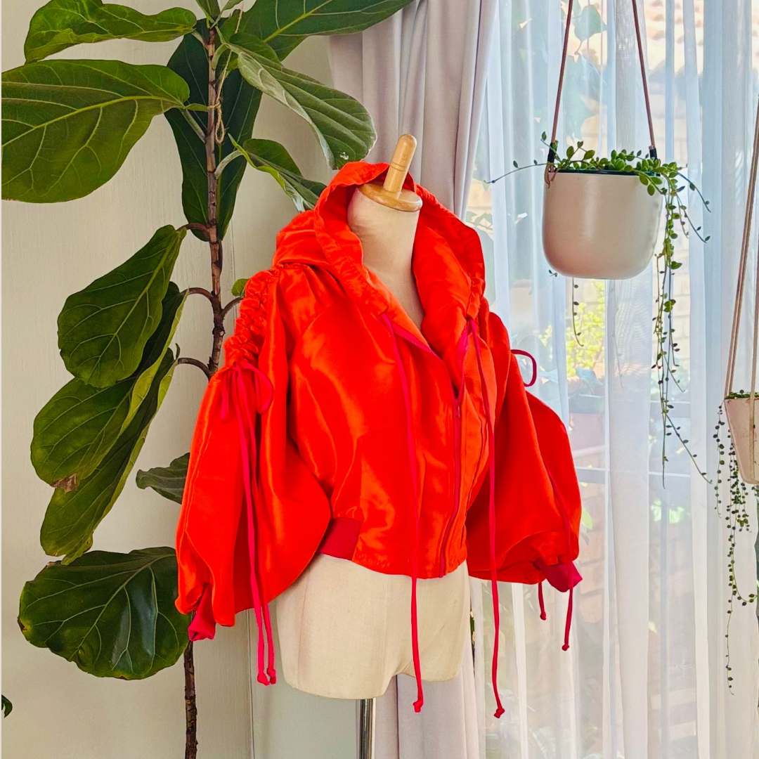 Skadi Cropped Bomber Jacket Orange