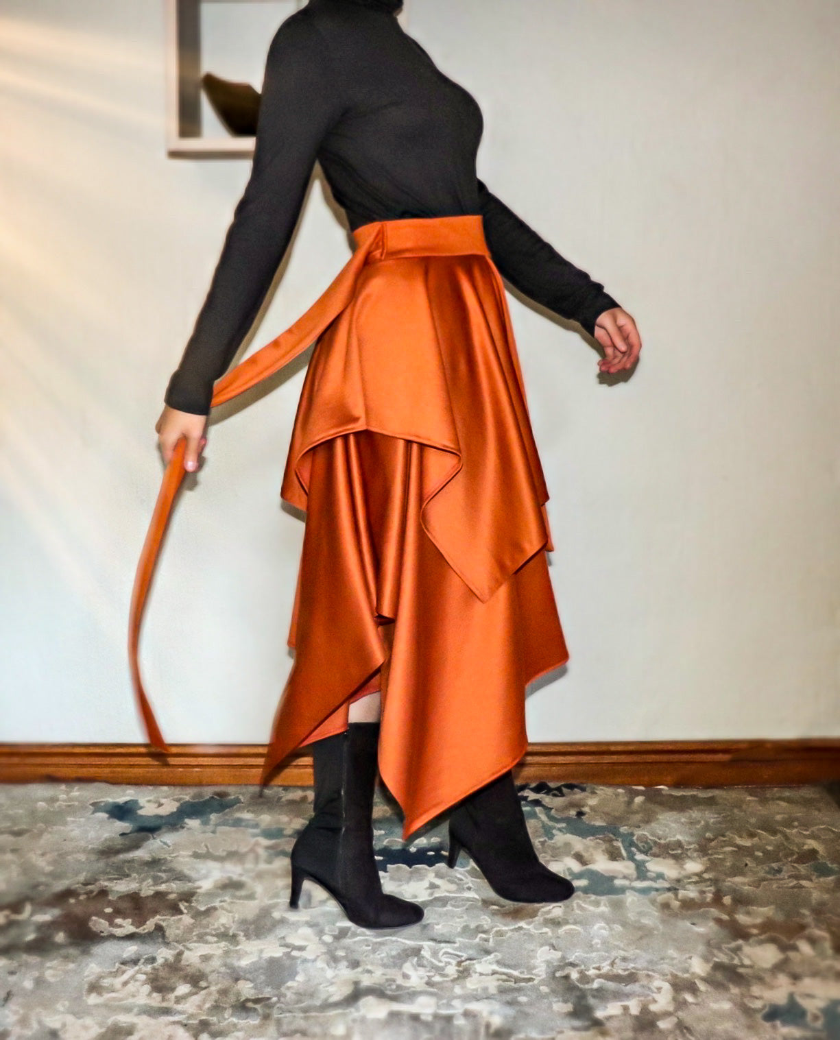 Drape Skirt Burnt Orange